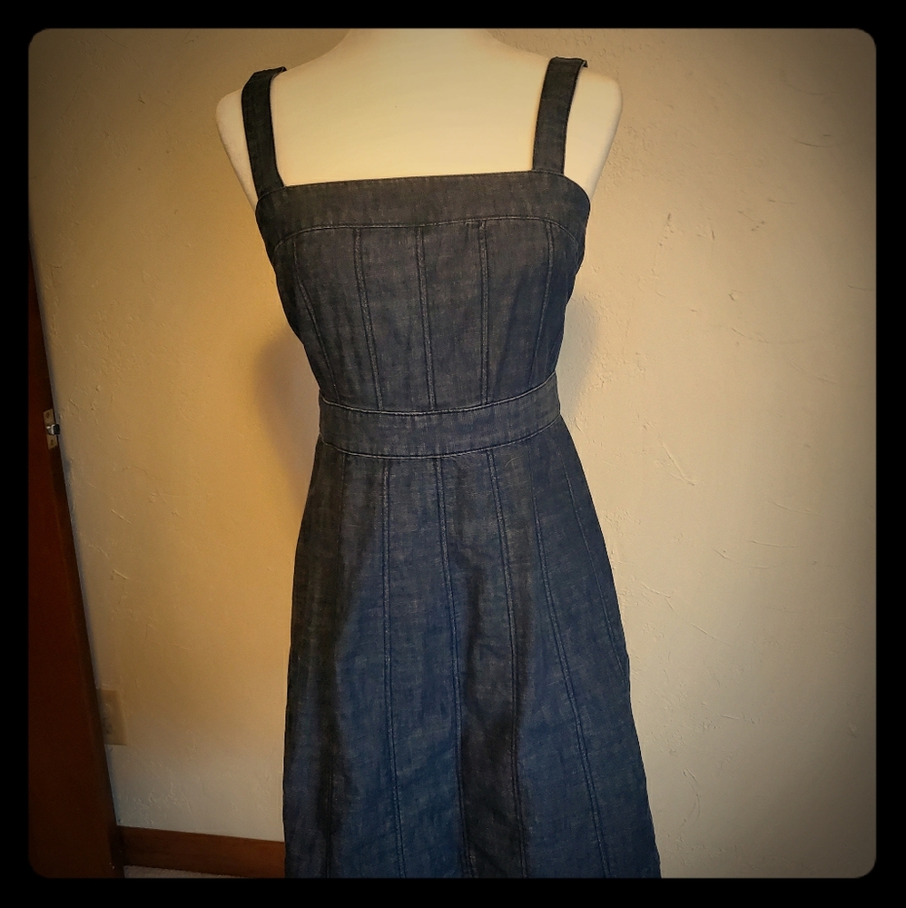 Denim pieced dress